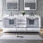 80''W X 34.2''H Bathroom Solid Wood Vanity With Pure White Cultured Marble Countertop And Double Sink, White-736266448