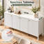 Buffet l 63 po à 4 portes avec tablettes intérieures et boutons dorés