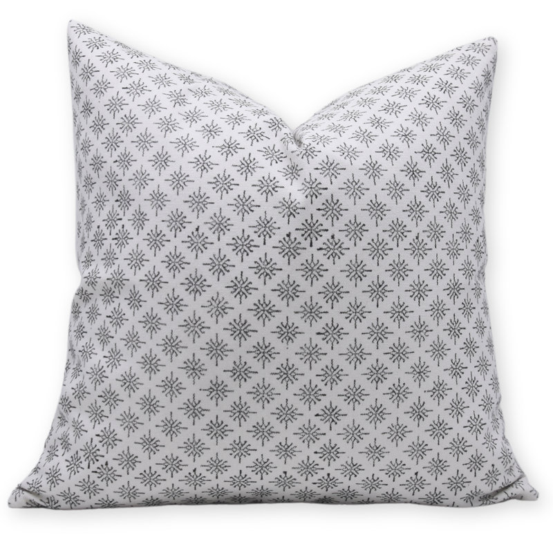 Housse de coussin en coton fabriquée à la main à motif de blocs Boho, H 36 po x l 14 po