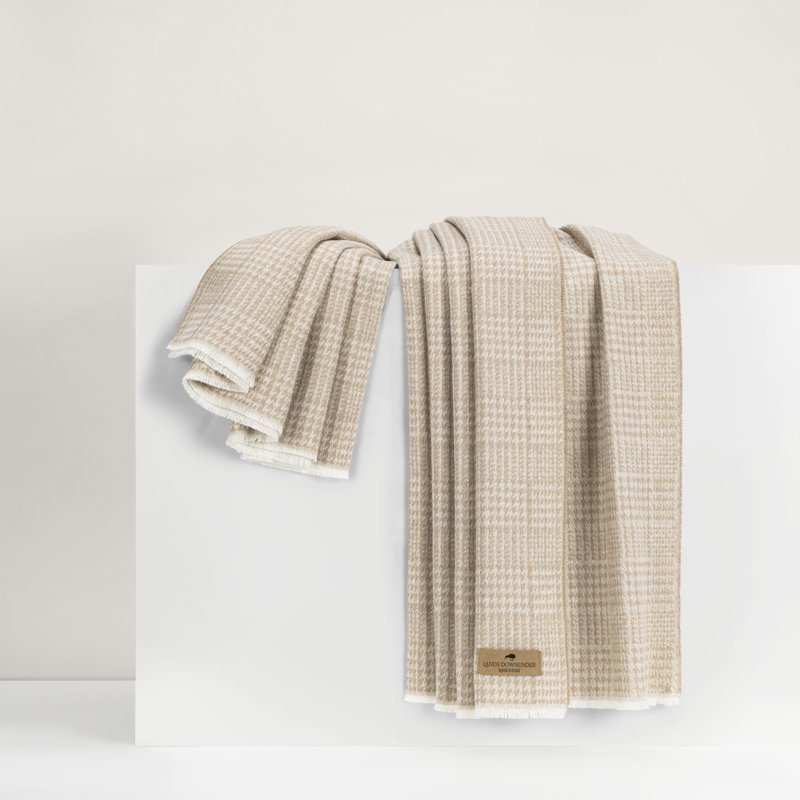 Sutton Plaid Throw,  Dune Houndstooth