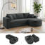 3 Seater Fabric Corner Sectional-128842363-128842366
