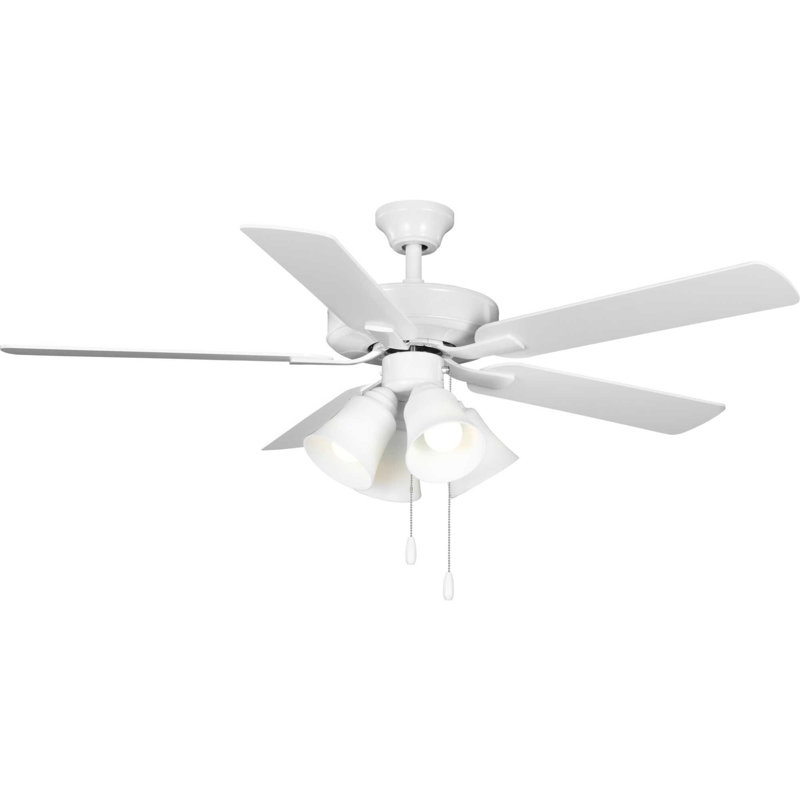 Ventilateur de plafond transitionnel blanc de 52 po avec pales au fini bois antique AirPro