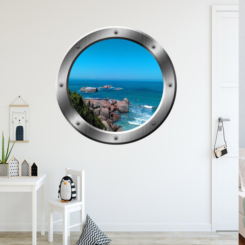 Adhésif décoratif océan, H 14 po x l 14 po x P 0,01 po, Argent