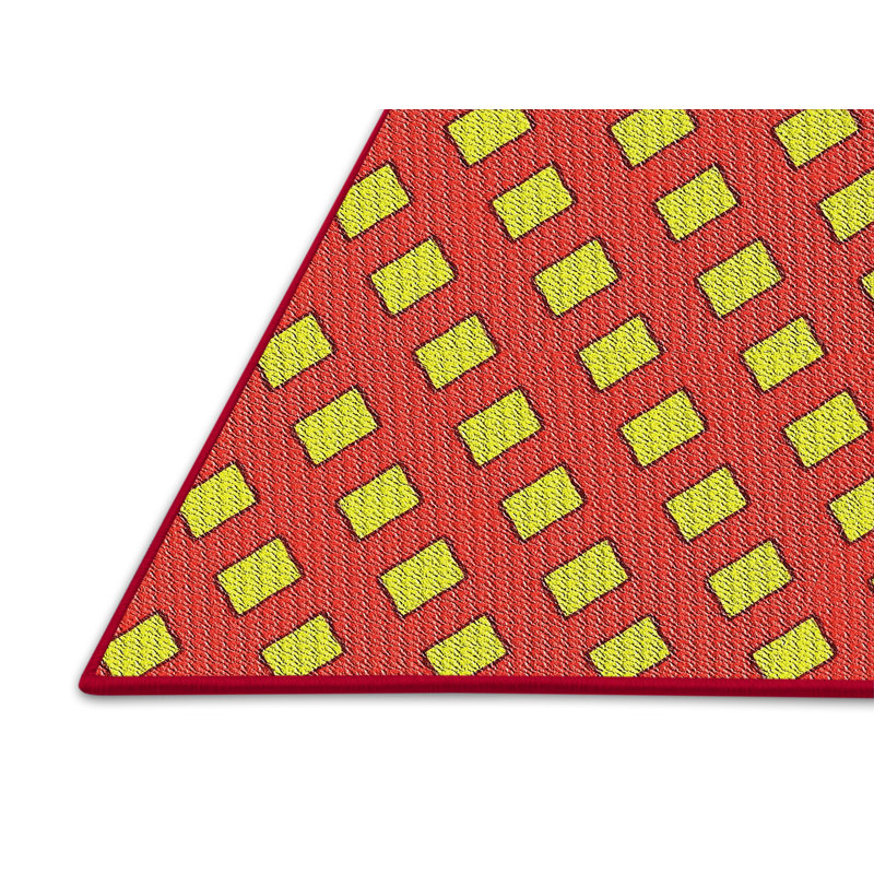 Tapis orange à motif/jaune Higley, Rectangle 5 pi x 7 pi
