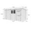 14ft x 8ft Pent Shed - Double Door with Windows