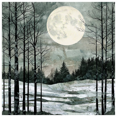 Full Moon Winter Landscape Canvas Gallery Wrap in Many Sizes