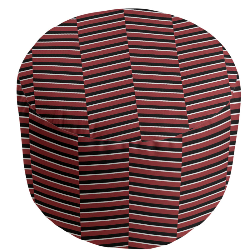 Upholstered Pouf, Red