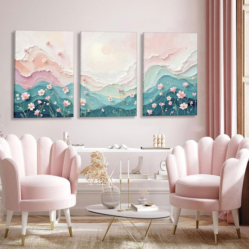 3 Piece Wrapped Canvas Print, 40 cm H x 90 cm W
