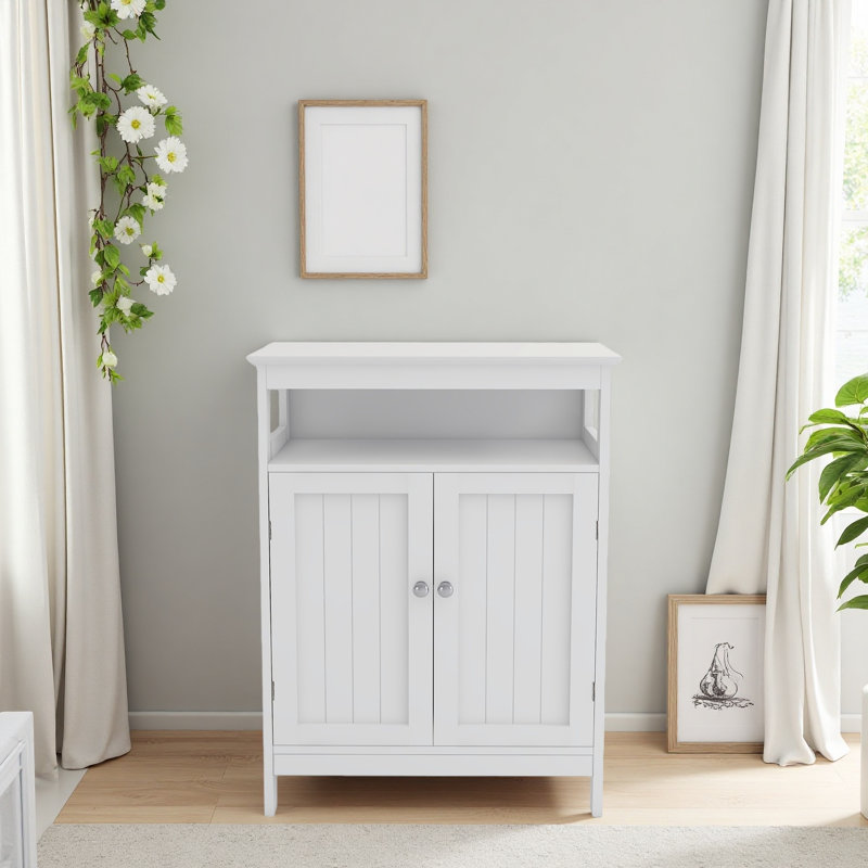 Armoire de rangement pour salle de bain avec portes à double volet