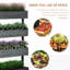 Boîte à fleurs verticale en bois gris, 4 étages pour plantes d'extérieur, auto-drainant avec fleurs en tissu non tissé, légumes, herbes, non tissé, finition