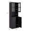 Garde-manger 71 po x l 23,6 po avec bibliothèques et huche de porte en verre-894655627