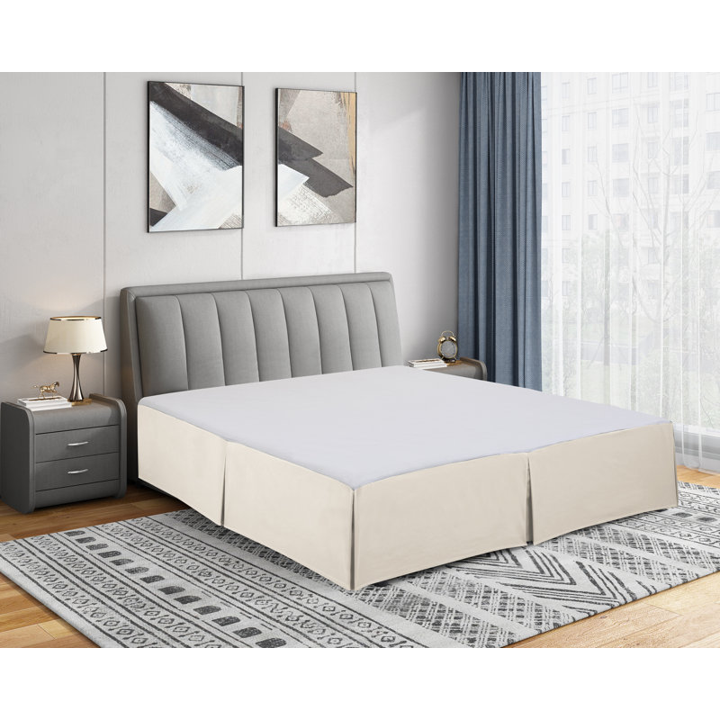 Jupe de lit en microfibre douce de 14 po Wayfair Basics® 1800 Series, Simple, Lait de coco