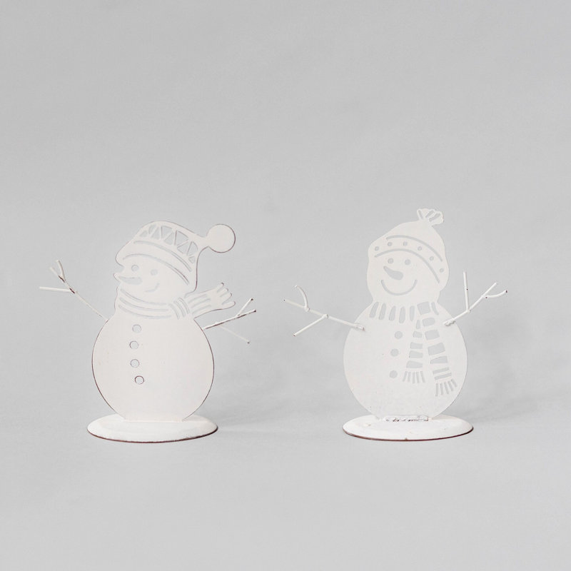 Set Of 2 Assorted Snowmen Dressed For Winter Figurines