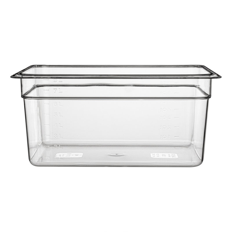 Articles de restaurant - contenants de nourriture de taille 1/2, 10 boîtes de 6 pouces de profondeur à l'épreuve - rectangulaires, mesures graduées, contenants de rangement en plastique transparent de qualité alimentaire, lavables à la vaisselle, couvercles vendus séparément