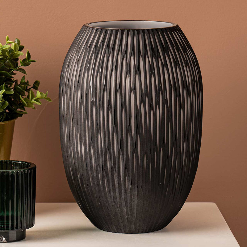 Crumity Stunning Handmade Vase for the Living Room, Fancy Decorative Glass Vase, 24" H x 17" W x 17" D