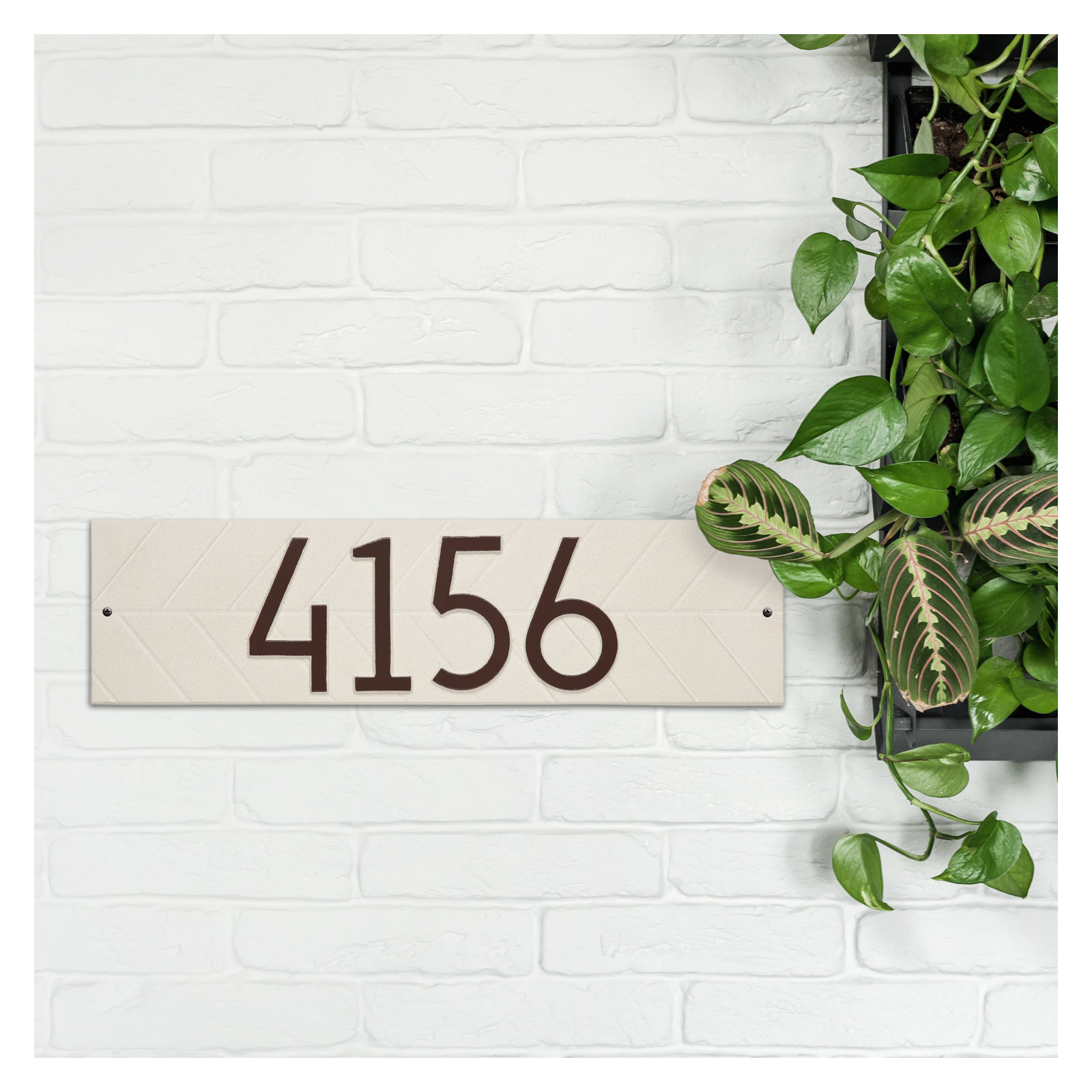 Mid-century Modern Herringbone Wall Plaque, Coastal Clay, Yes