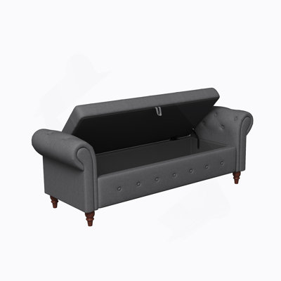 63" Bed Bench Tufted Fabric