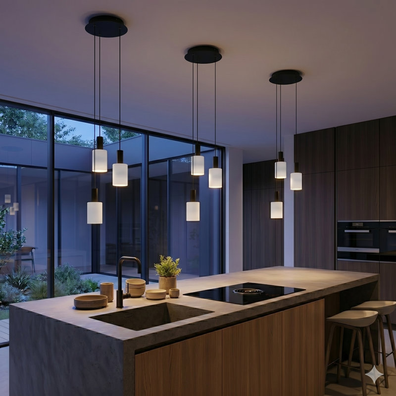 Essoura 3 - Light Cluster Pendant, Black/White