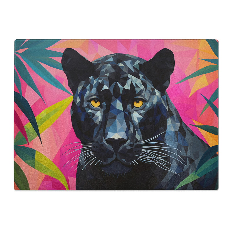 Panther Geometric No.2  Glass Chopping Board