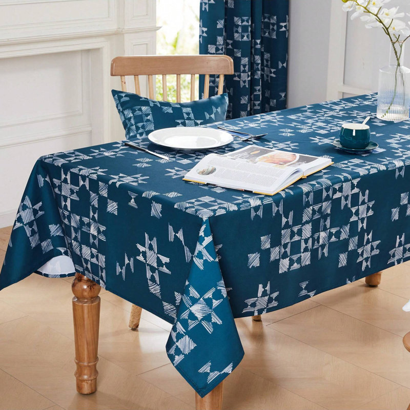 Graffiti Patterned Tablecloth, 1 PCS, 54" x 72", Green