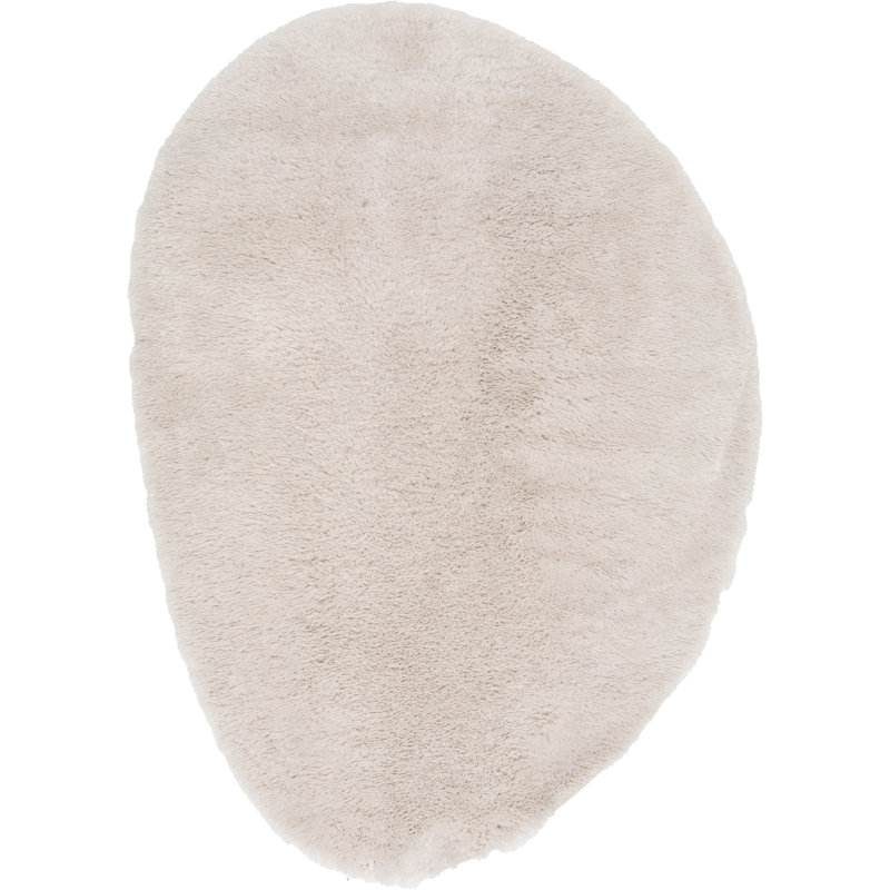 Very Soft Shaggy Cream Rug, Pebble 160 x 230 cm