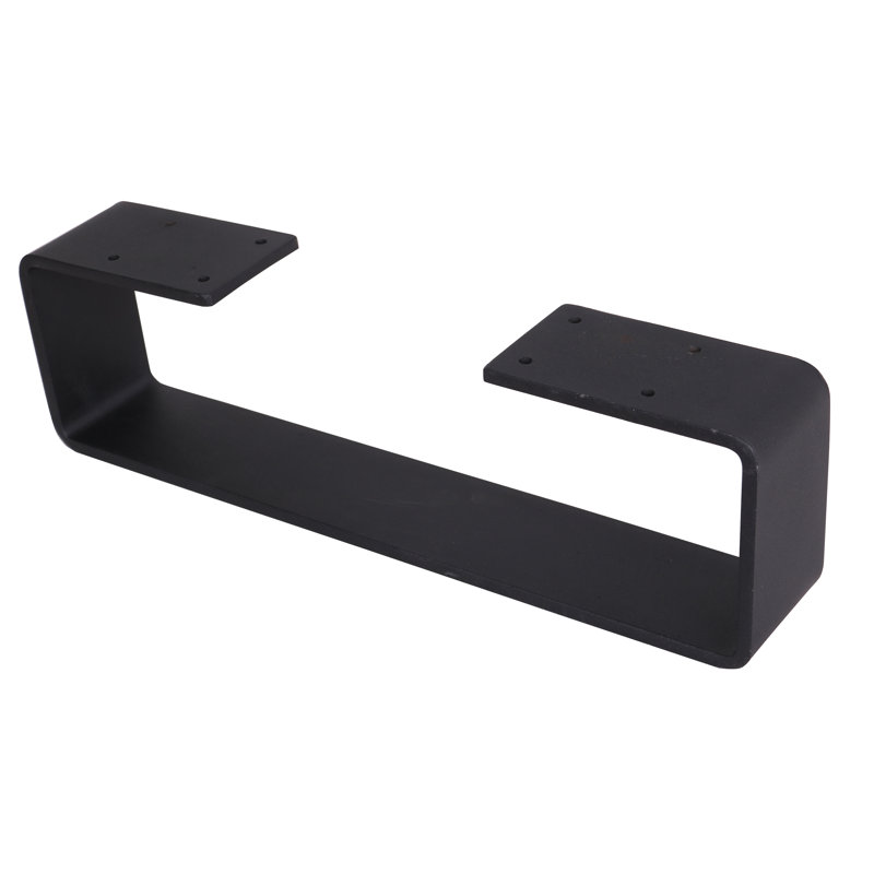 2 pieds de table basse de 4 po X4 po, pieds de table en acier robuste en forme de U, pieds d'armoire, pieds de canapé, noir