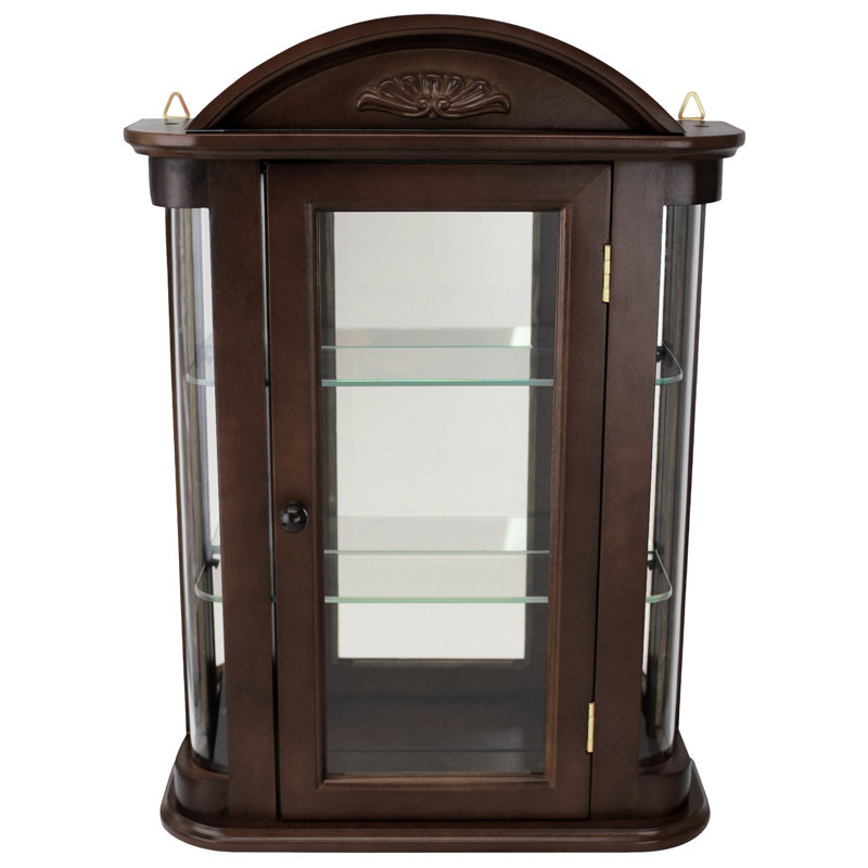 Armoire vitrine murale Pascual, Brun