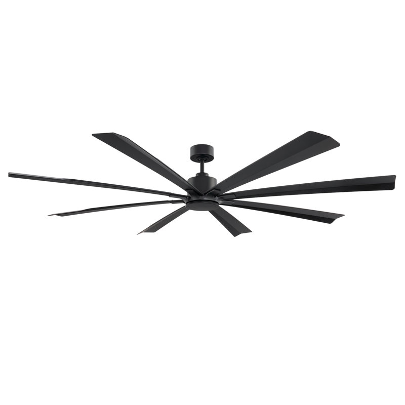 Size Matters 8-Blade Smart Ceiling Fan With Remote Control Included, Works With Alexa and iOS / Android App, 84", Matte Black