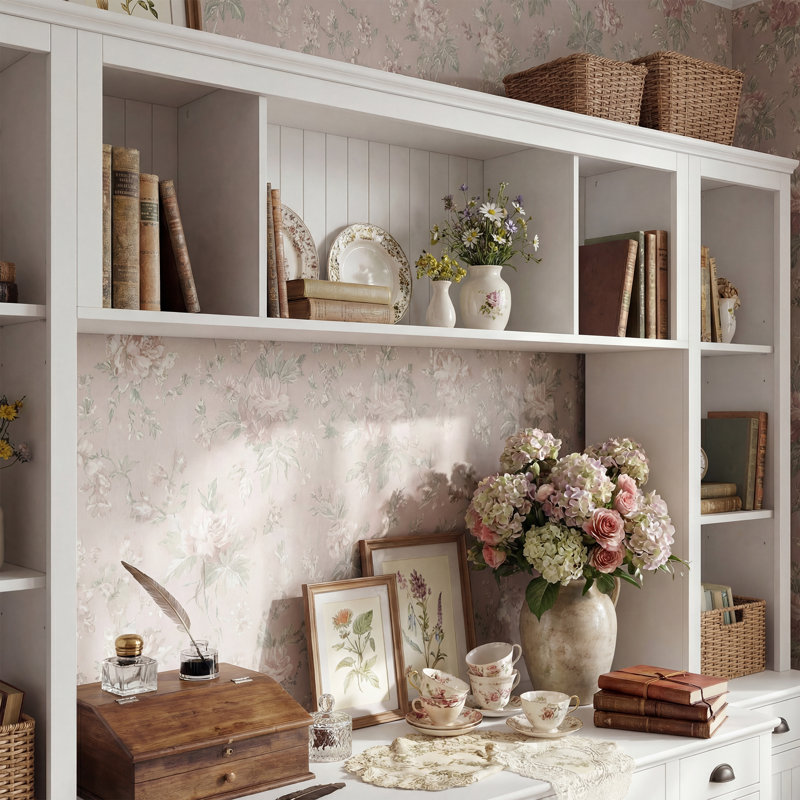 Meuble audio-vidéo 4 pièces | Bureau, bibliothèque et mur de rangement en un