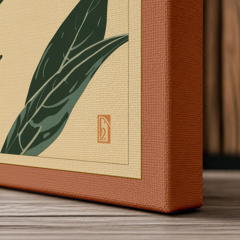Single Bloom Study Botanical - Wrapped Canvas, 24x16 - 61.0 x 40.6 cm, Terracotta Border