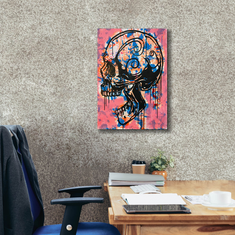«Screaming Skull 1» par Dean Russo Studios, art mural sur toile, H 26 po x l 18 po x P 0,75 po