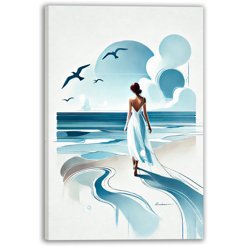 «Dreamy Coastal Walk», art mural sur toile tendue, H 40 po x l 30 po x P 1,5 po