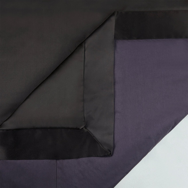 High Shine Satin Modern Contemporary 3 Piece Duvet Cover Set, Espresso, Queen Duvet Cover + 2 Standard Shams