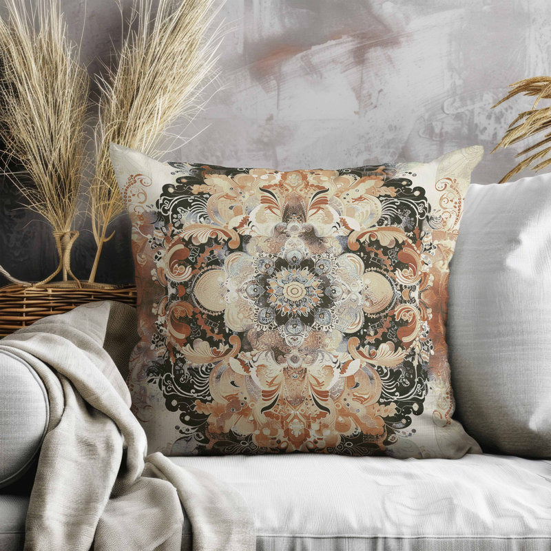 Coussin Verdant Fire, Beige, Carré 26 po