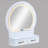 3Pc Vanity Table And Stool Set Built-In Led-Lit Mirror Matching Cushioned Stool Gold-Accented Handles Wooden Home Furniture-321664418