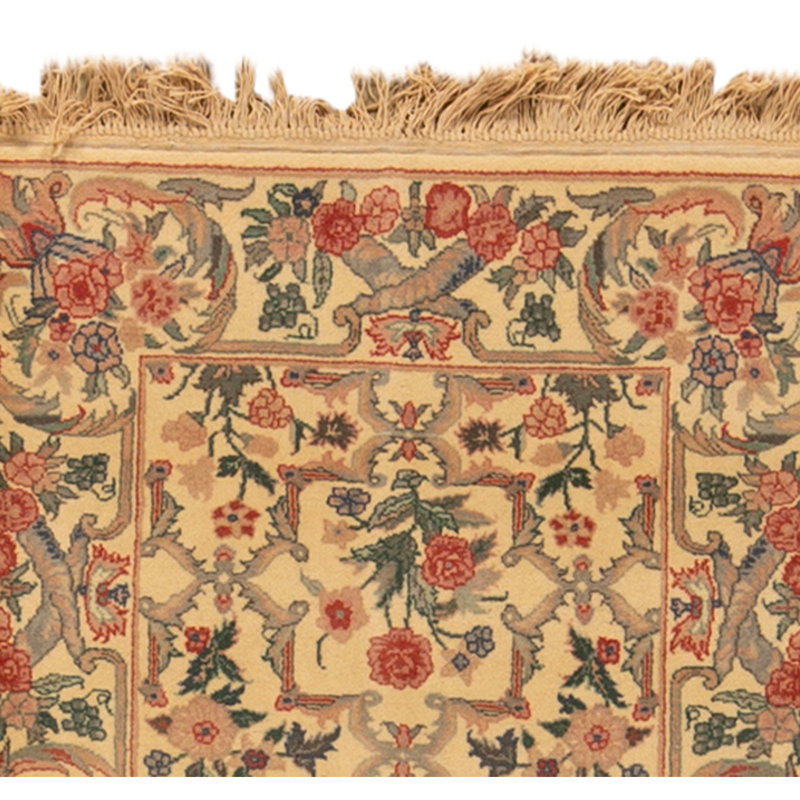 High-Quality Hand-Knotted Ivory Area Rug