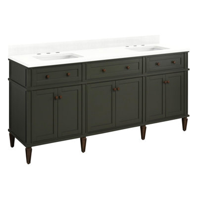 72" Elmdale Double Vanity for Rectangular Undermount Sinks