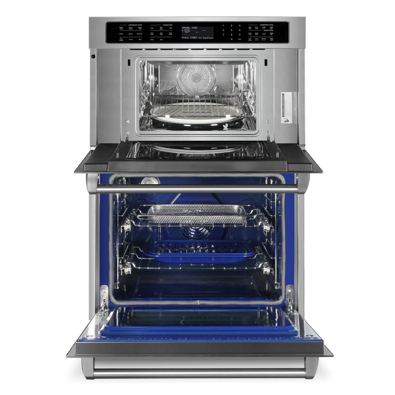 Cosmo 30 In. Regal Collection 4.8 / 1.6 Cu. Ft. Electric Microwave Wall Oven Combination, Air Fry, Convection, Stainless Steel