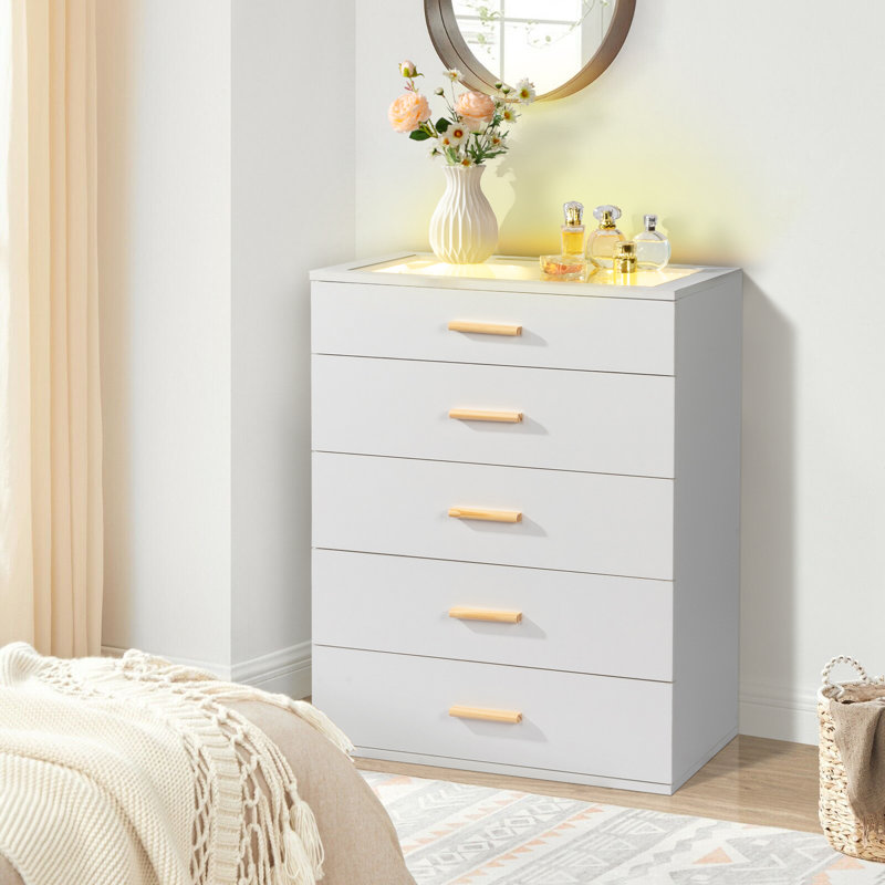 Shianna 26'' W 5 - Drawer Dresser, White