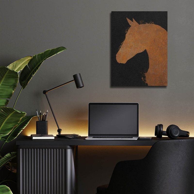  «Equine 3 Industrial» par James Wiens, art mural en verre acrylique, 12 po x 16 po