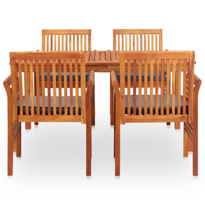 Outdoor 5 Piece Teak Dining Set with Cushions -  Red Barrel StudioÂ®, 3827A6D540954CAF9F275FAC124B9180