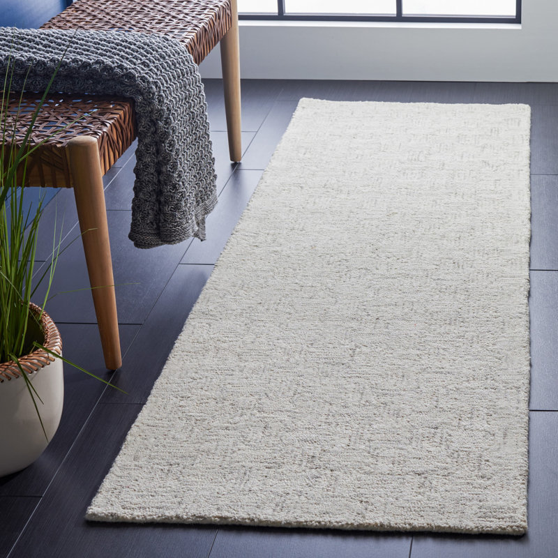 Maebel Hand Tufted Wool And Cotton With Latex Solid Color Rug, Runner 2'3" x 9'