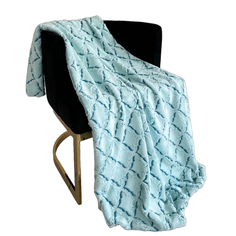 Couverture diamant, L 48 po x L 60 po, Bleu clair