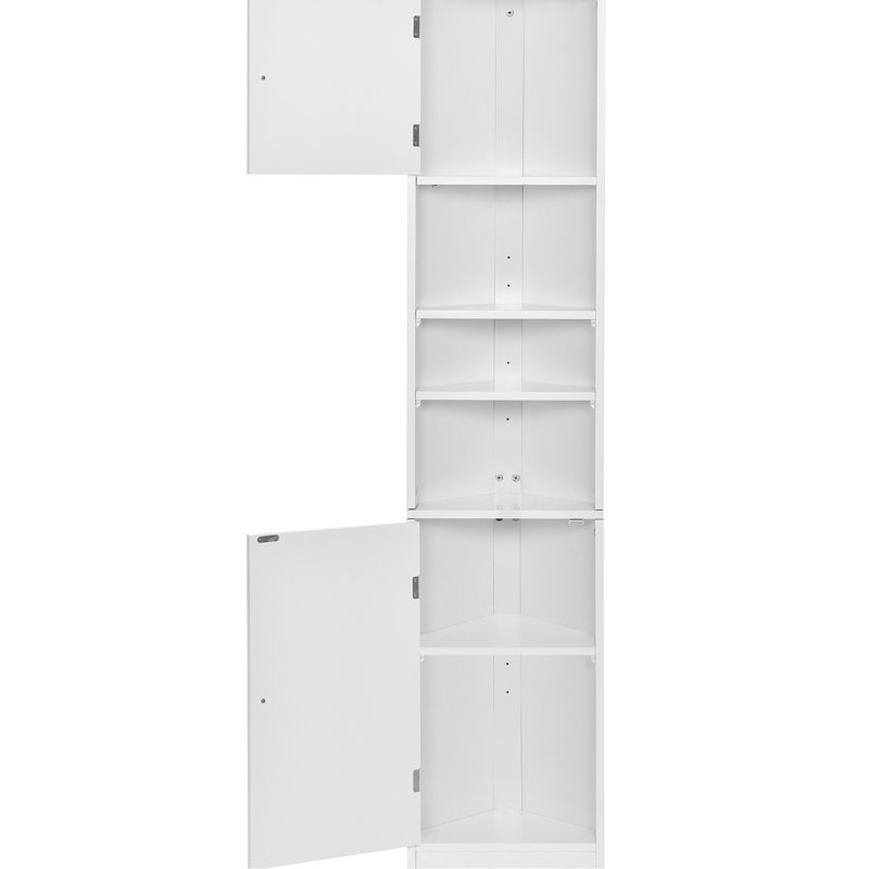 Armoire de salle de bain avec deux portes et tablettes réglables - option de rangement blanc, Blanc