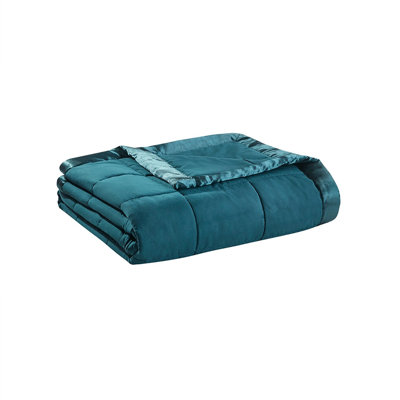 Oversized Down Alternative Blanket with Satin Trim