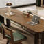 Bureau d'écriture rectangulaire en bois massif brun noisette-117663653
