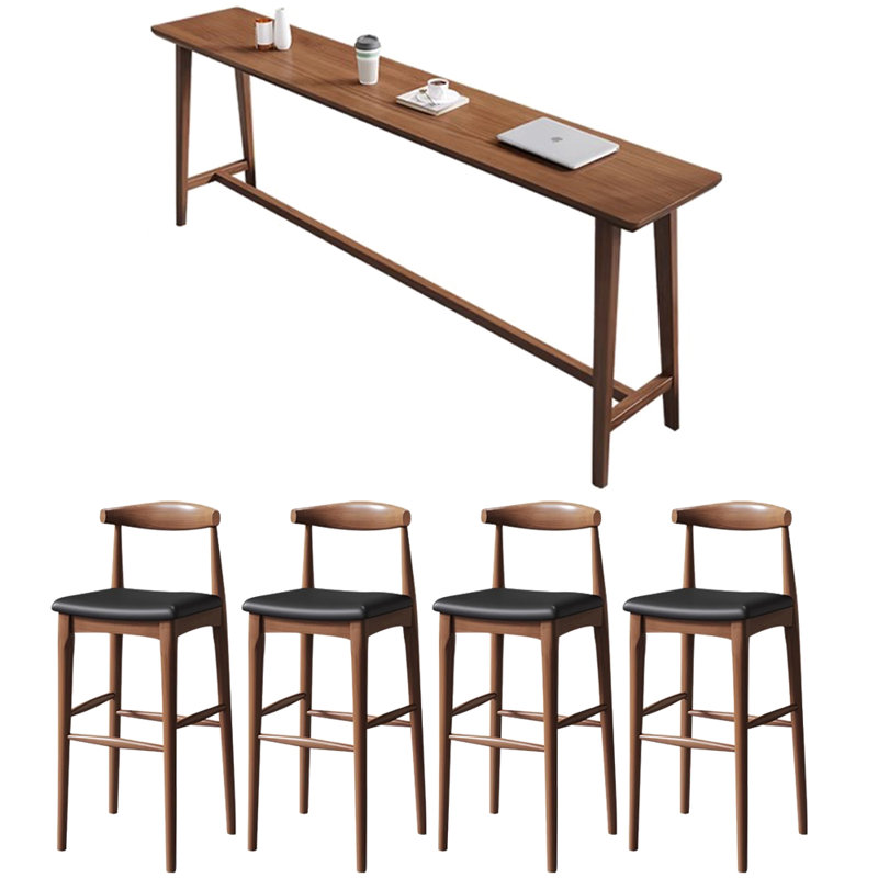Tables et chaises de comptoir en bois massif, H 41,30 po x l 15,70 po x P 78,70 po, 7