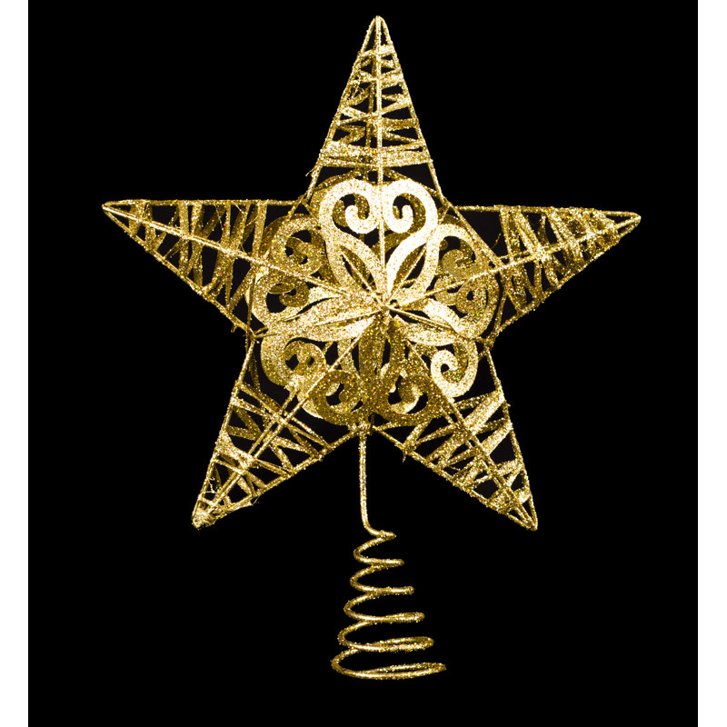 Glittered Star Tree Topper, Doré
