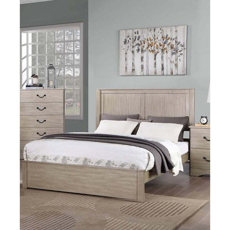 Mobilier de chambre à coucher à tête de lit à deux panneaux style rustique Eastern, Très grand lit