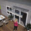 Auvent de porte 5934W, auvent en polycarbonate transparent, supports, résilience à la température, espace de loisirs extérieur 5934W - Structure rouille, parasol pour espaces
